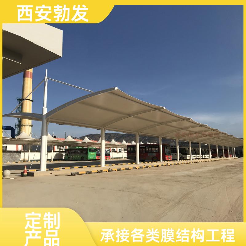 勃发 园区 PVDF膜布停车棚 阻燃隔热 多规格可选 施工周期短
